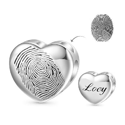 Personalized Fingerprint Heart Pendant