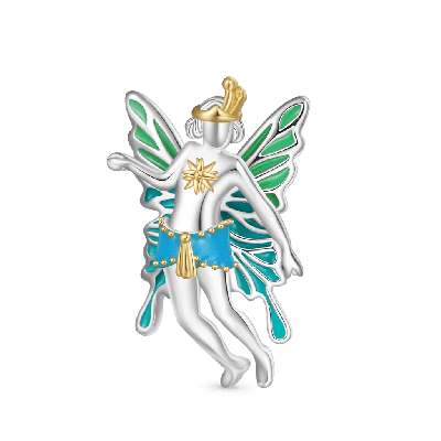 Green Wings Fairy King Oberon Charm
