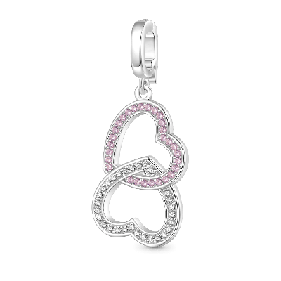 Double Heart Clasp Clusters Charm