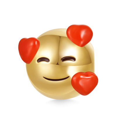 emoji Smiling Face with Hearts Charm