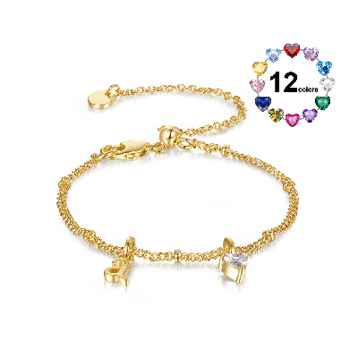 Personalized Letter Heart Bracelet