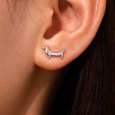 Dachshund Dog Stud Earrings