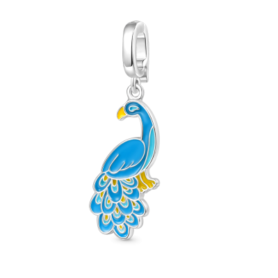 Peacock Spreads Its Tail Clasp Charm