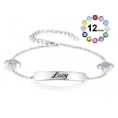 Engravable Four-Leaf Clover Bracelet