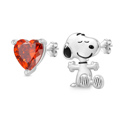 Peanuts Snoopy Heart Stud Earrings