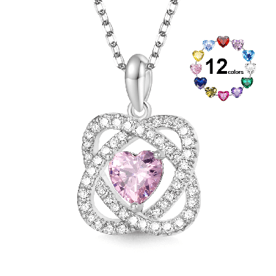 Celtic Heart Birthstone Necklace