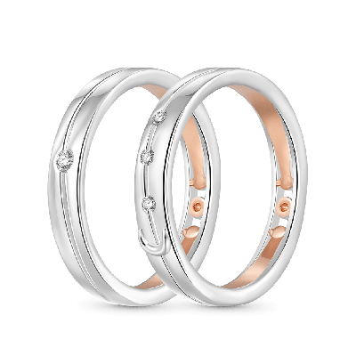 Rose Gold Starry Couple Rings