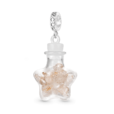 Citrine Crystal Glass Bottle Pendant