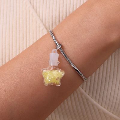 Yellow Crystal Glass Bottle Pendant