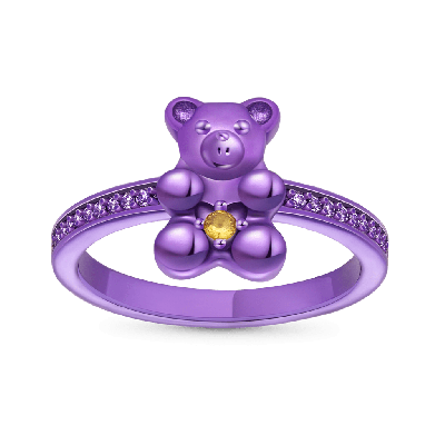 Purple Candy Bear Ring