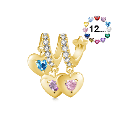 Gold Plated Three Hearts Family Pendant