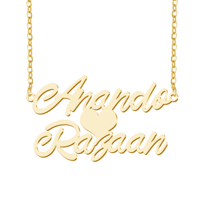 Double Couples' Names Love Necklace