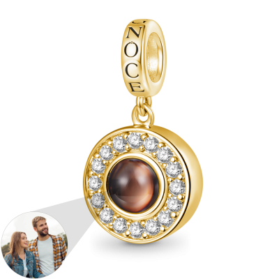 18k Gold Plated Projection Photo Pendant
