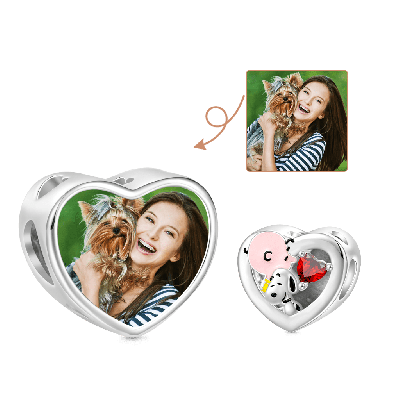Snoopy Hugs Charlie Brown Photo Charm