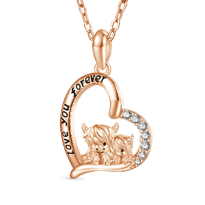 Highland Cow Heart Necklace