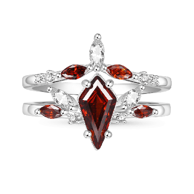 Red Garnet Kite Rings