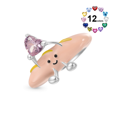 Baguette Embraces Love Charm
