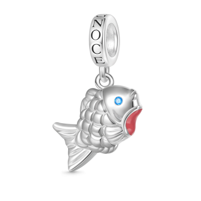 Blue Scaled Fish Pendant
