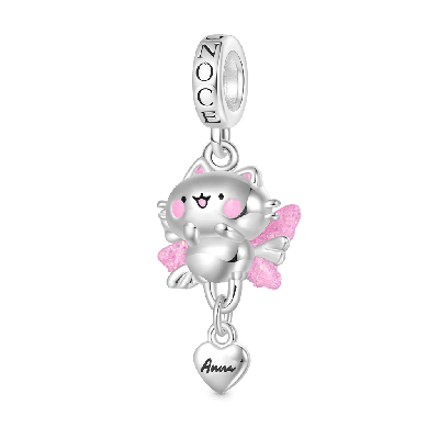 Snowy the Cat Angel Pendant