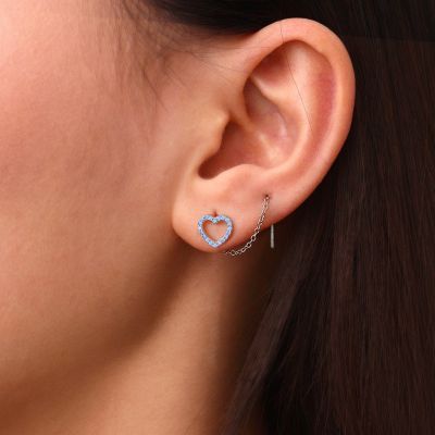 Open Heart Threaders Earrings