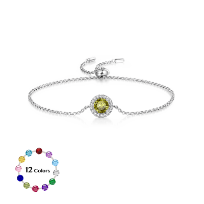 Round Cut Adjustable Chain Bracelet
