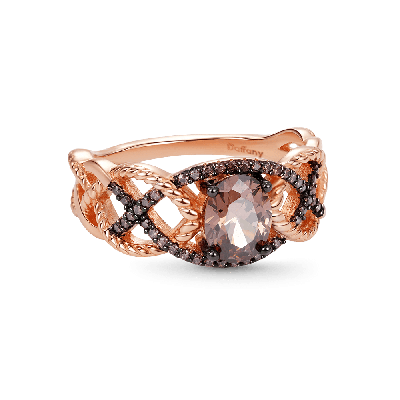 Twisted Infinity Coffee Sapphires Ring