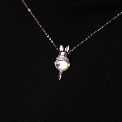Moonstone Easter Rabbit Necklace