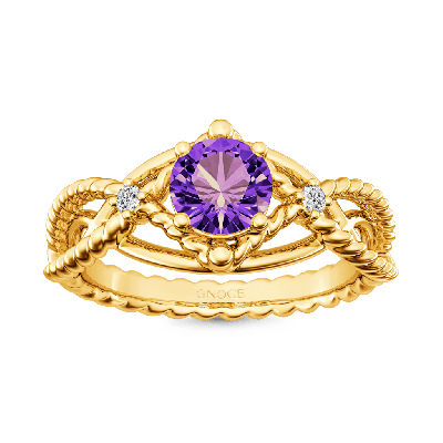 Amethyst Crossover Ring