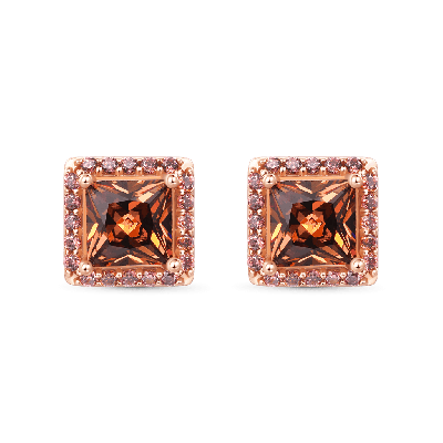 Sparkle Princess Cut Hola Stud Earrings