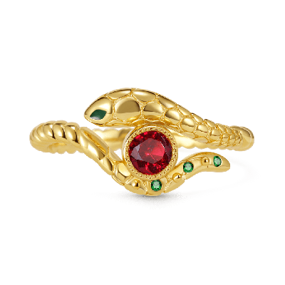 Snake Wraps Gem Twisted Rope Ring
