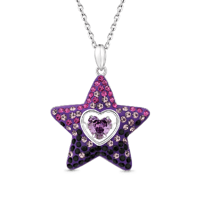 Dancing Heart Amethyst Star Necklace