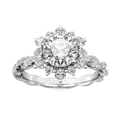 Round Cut Cluster Twisted Ring