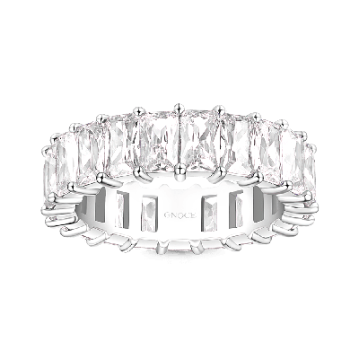 White Topaz Baguette Cut Band Ring