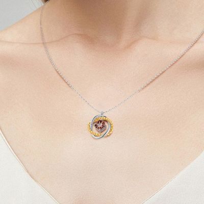 Brown Cushion Crossover Necklace