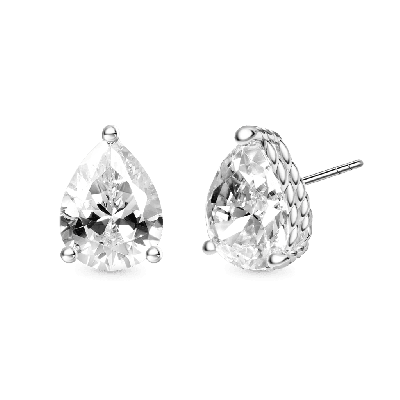 Pear Cut Twisted Rope Studs Earrings