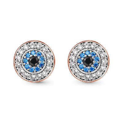 Sparkle Devil's Eye Paved Stud Earrings