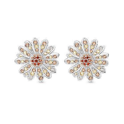 Yellow Citrine Daisy Stud Earrings