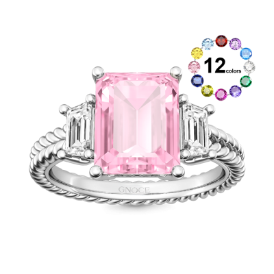 Emerald-cut Three Stone Ring