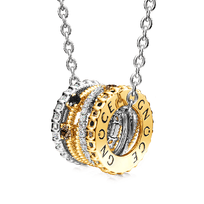 Two-tone Fashion Crossover Drum Necklace