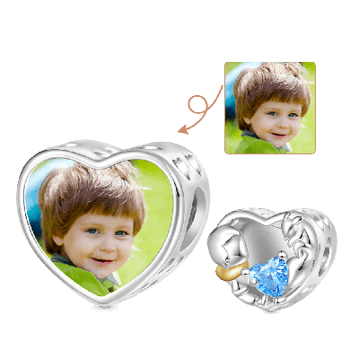 Little Boy and Fox Love Photo Charm