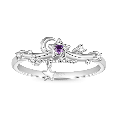 Starry Blue Sparkling Moon Ring