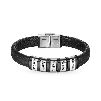 Mens Braided Leather Bracelet