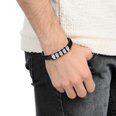 Mens Braided Leather Bracelet