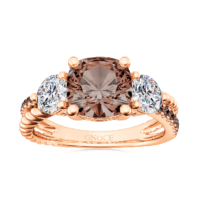 Brown Split Shank Three-stone Ring