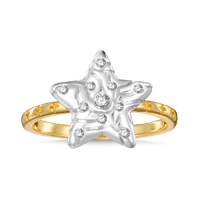 Micro-inlay Rhinestone Pentagram Ring