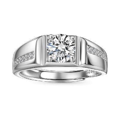 Luxury 1Ct Moissanite Men Wedding Ring