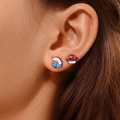 Smurfs x Asymmetric Stud Earrings