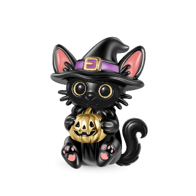 Black Cat Wizard Charm