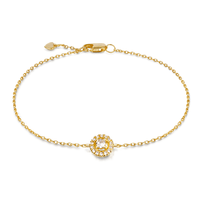 Solid Gold Simple Style Round Bracelet