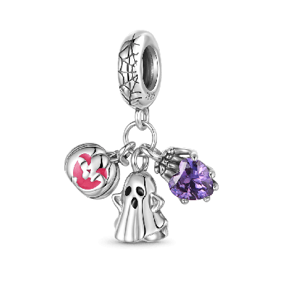 Ghost Pumpkin Skull Pendant